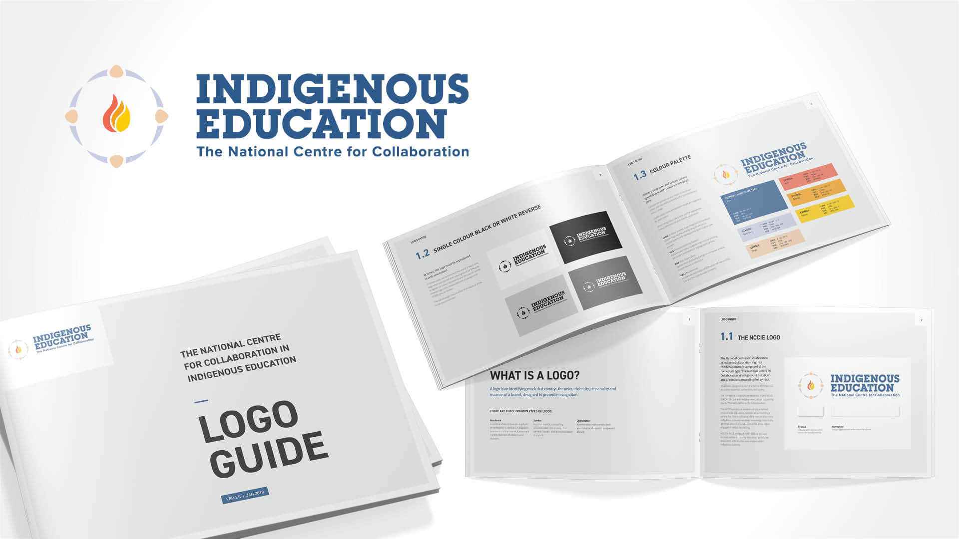 National Centre for Collaboration in Indigenous Education, Logo, NCCIE Logo, Visual Identity Guide, Portfolio Image, 