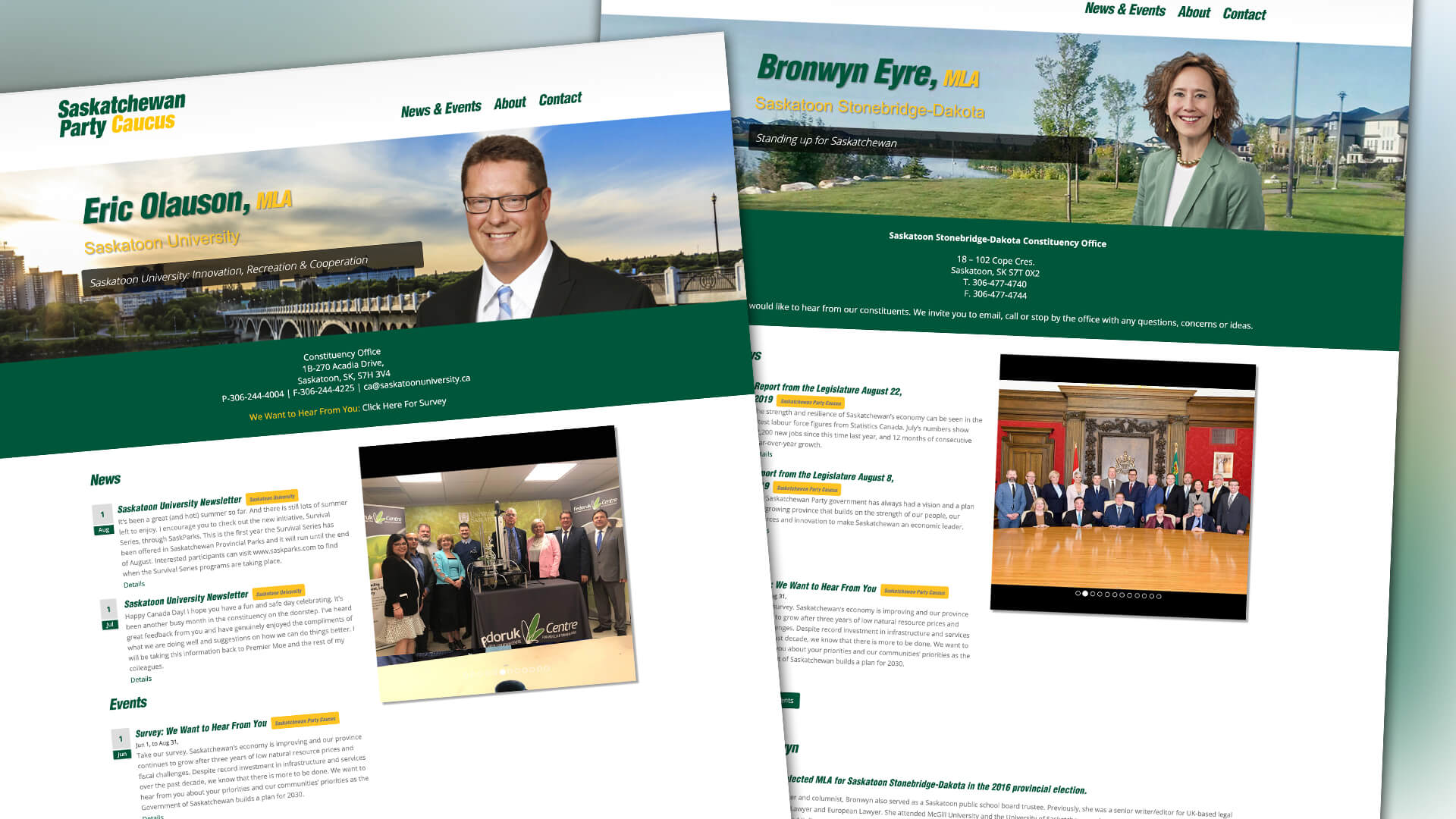 Saskatchewan MLAs, Website, Saskatchewan MLA Websites, Portfolio Image